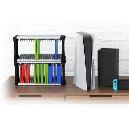 Dobe Game Disc Storage Stand For pS5, PS4, Xbox & Nintendo Games with Hanging Hook - Black/White DOBE