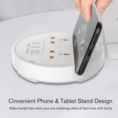 Moxom ST03 Power Socket With 3 USB Fast Charging Ports And Mobile Stand - Black