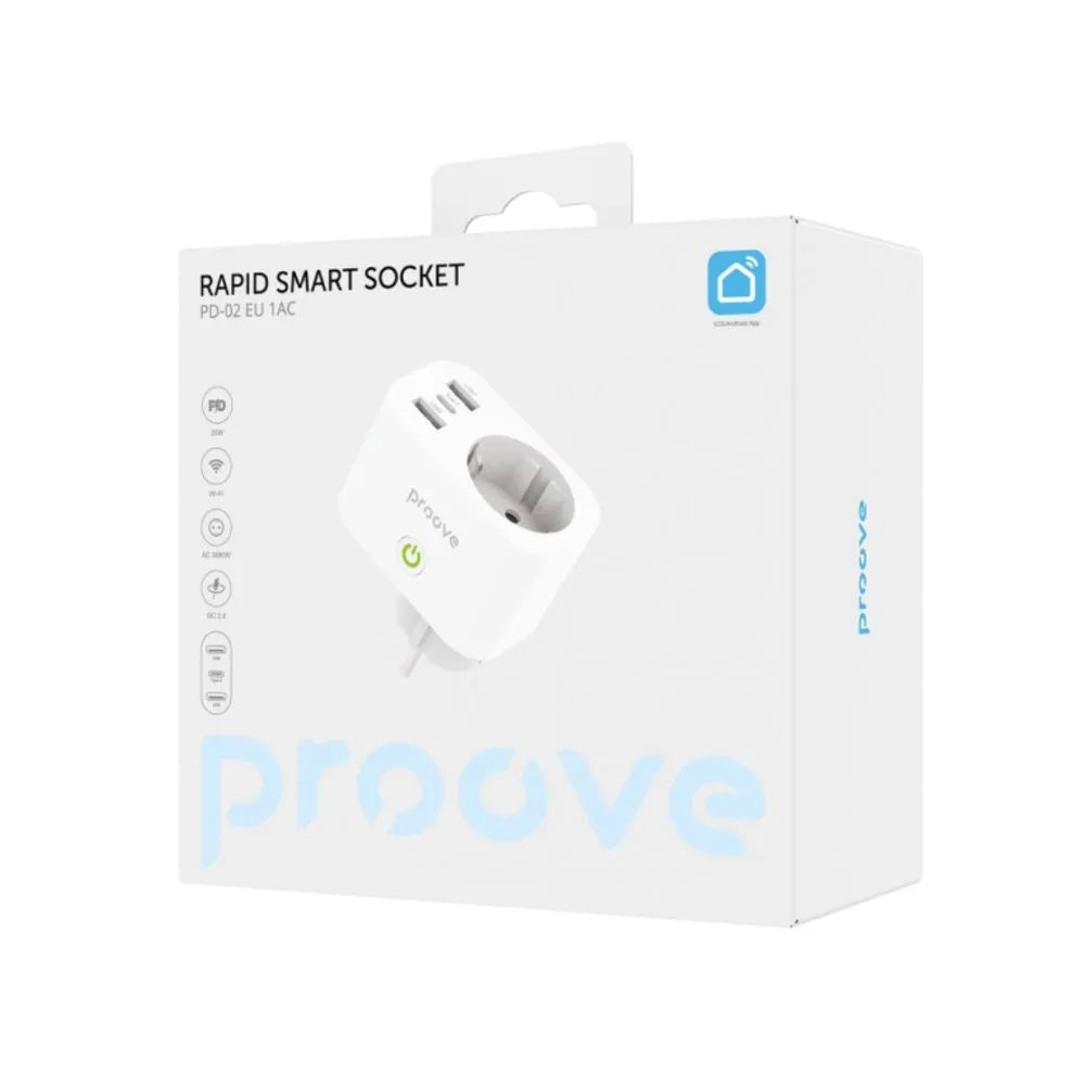 Proove Rapid Smart Socket – WiFi Power Outlet with Dual USB Fast Charging Ports Proove