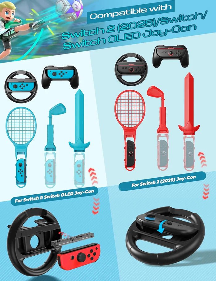 20 in 1 Sports Kit Accessories For Nintendo Switch 2 - gametricks