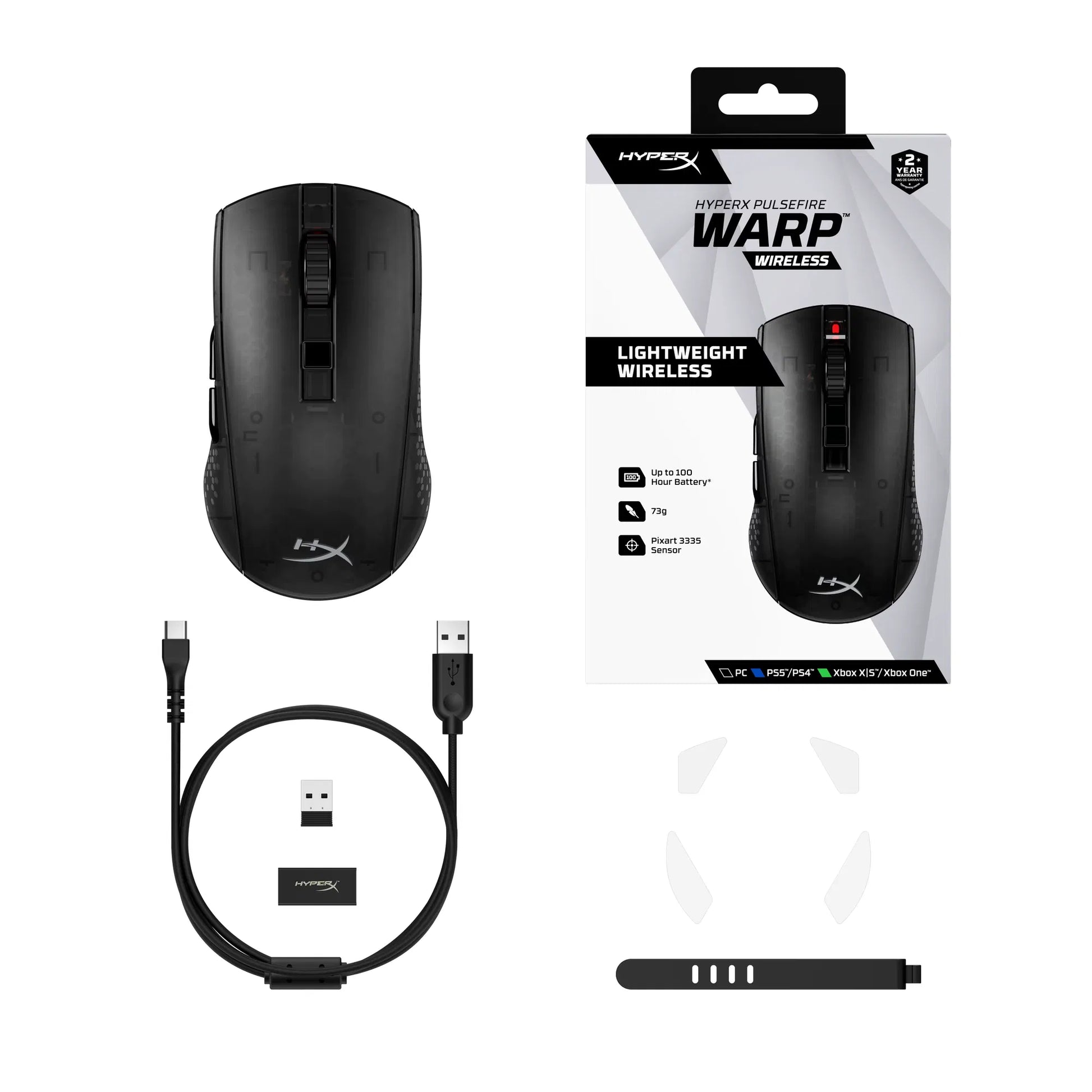 HyperX Pulsefire Warp – Ultra-Fast Wireless Gaming Mouse with Pixart 3335 Sensor HYPERX