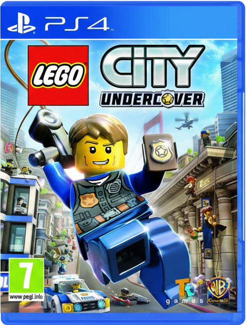 LEGO City Undercover game cover for PS4 with a LEGO character and cityscape background.