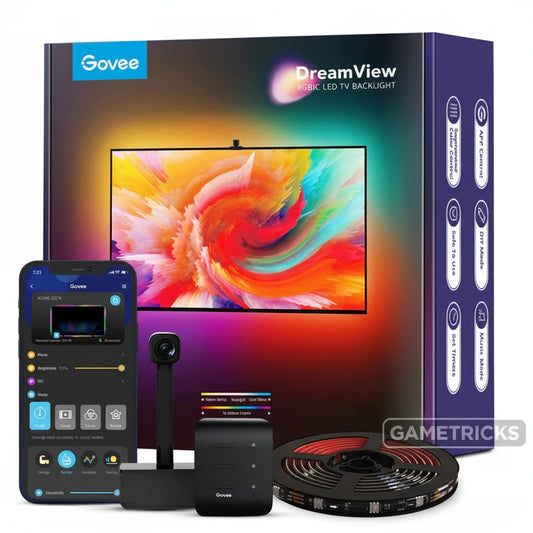 Govee Envisual TV LED Backlights with Camera, DreamView T1 RGBIC Wi-Fi TV Backlights for 55-65 inch TVs Govee