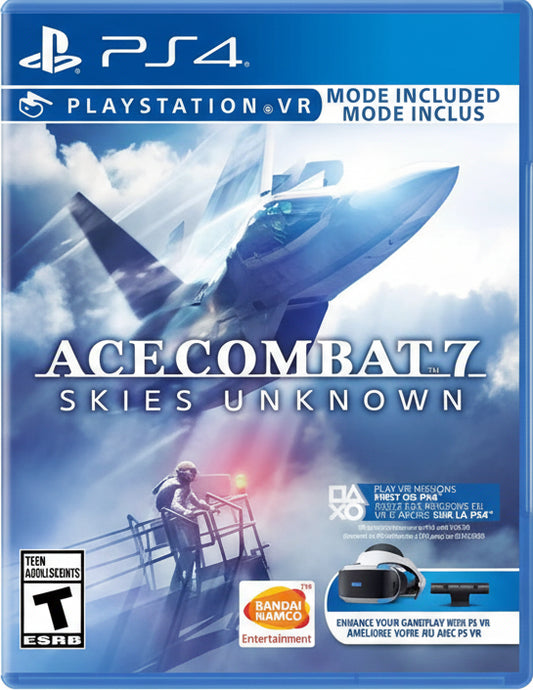 Game cover for Ace Combat 7 Skies Unknown on PS4 with PlayStation VR mode included.