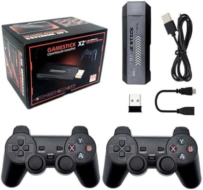 X2 Plus 4K HD Retro Game Stick, Home Video Game Console with 2 Wireless Controllers, HDMI Output, 30000+ Built-in Games