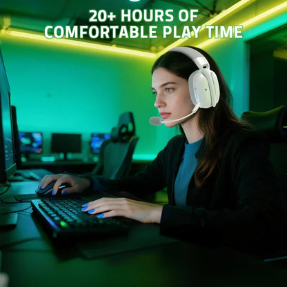 Attack Shark L80PRO Wireless Gaming Headset Lightweight Headphones with 20ms Low Latency, Dual Mics, 40mm Drivers, 300mAh Battery - 3 Modes (2.4G/Bluetooth/Wired) for PC/PS/XBOX