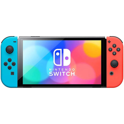 Nintendo Switch OLED Model Console - Neon Red & Neon Blue Joy with Free Case & Screen Protector NINTENDO
