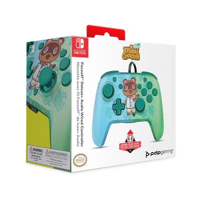 PDP Faceoff Deluxe+ Wired Controller - Animal Crossing Edition - Tom Nook - for Nintendo Switch PDP