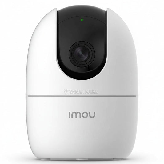 White security camera with black lens on a white background, featuring the Imou brand.