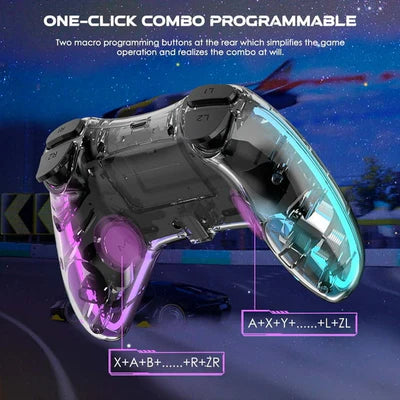 P05 Ergonomic RGB Wireless Controller with Turbo Function and Back Buttons for PS3, PS4, PC, Mobile Phones & Nintendo Switch IPLAY