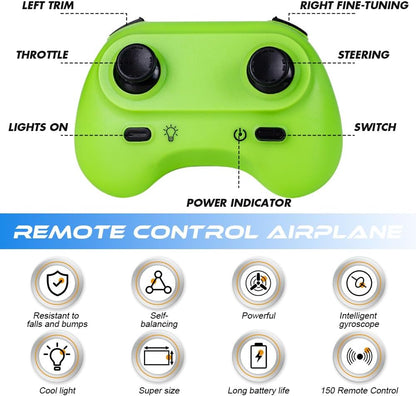 HOVCEH RC Airplane, 2.4GHz Remote Control Plane with LED Light Strip, 2CH RC Plane Ready to Fly, Remote Control Wireless Airplane