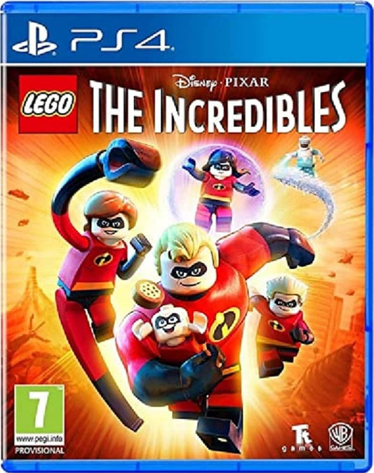 Lego The Incredibles game cover for PS4 with characters and branding.