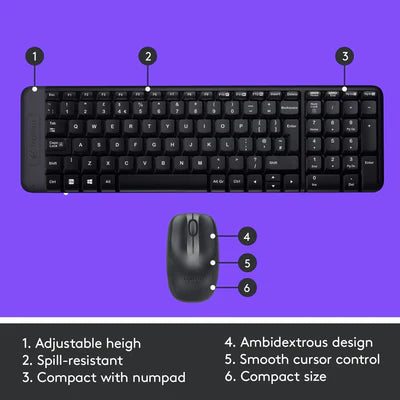 Logitech Mk220 Wireless Keyboard And Mouse Combo LOGITECH