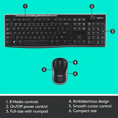 Logitech MK270 Wireless Keyboard And Mouse Combo LOGITECH