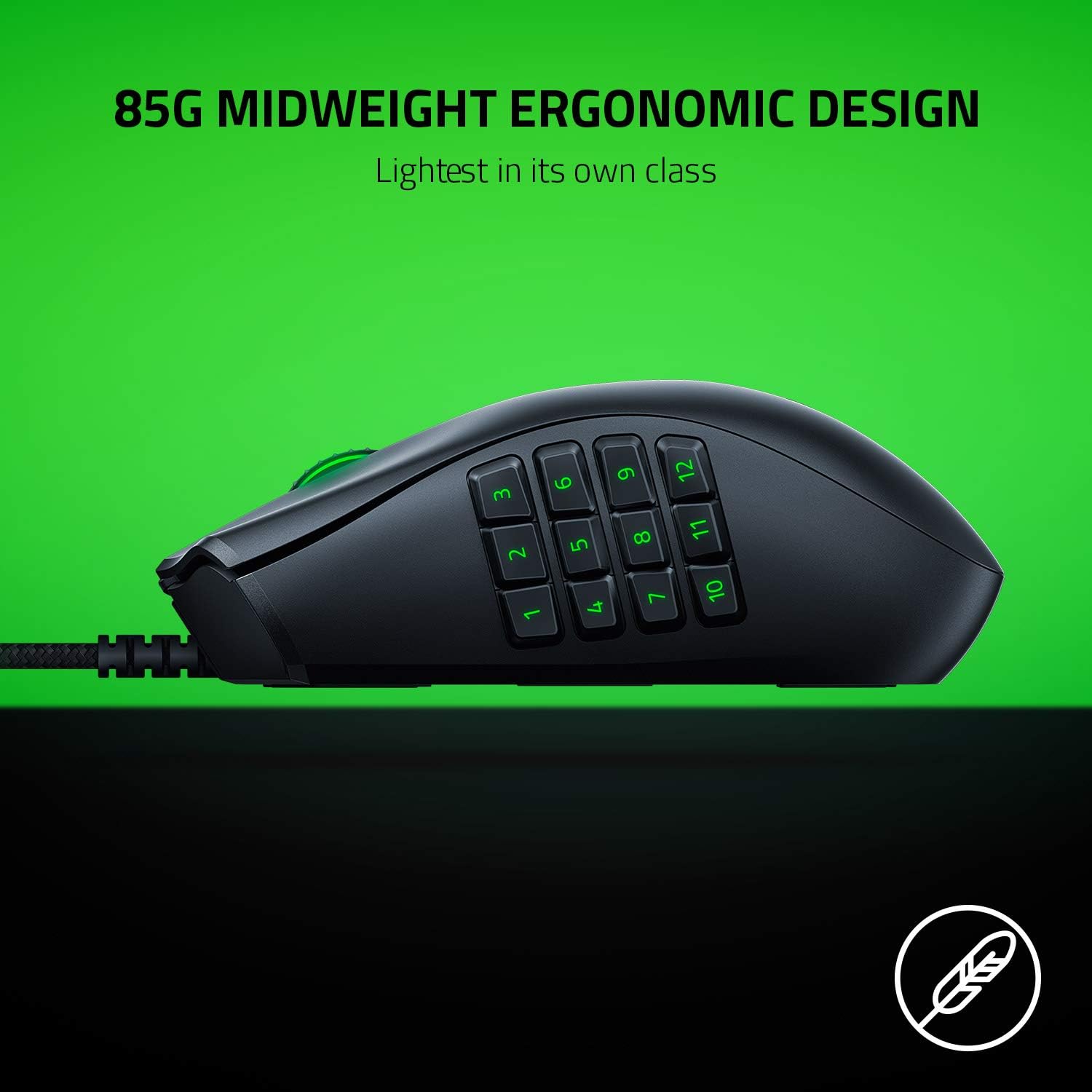 Razer Naga X Wired MMO Gaming Mouse: 18K DPI Optical Sensor - 2nd-gen Optical Switch RAZER