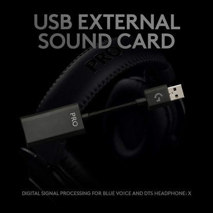 Logitech G Pro X Wired Gaming Headset: Blue VO!CE Detachable Boom Mic, DTS 7.1 surround LOGITECH