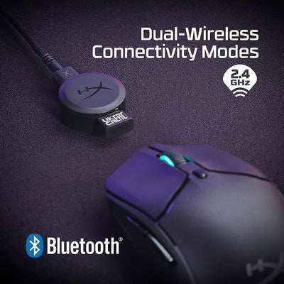 HyperX Pulsefire Haste 2 Wireless Gaming Mouse- Ultra Lightweight, 61g, 100 Hour Battery Life, Dual Wireless Connectivity, Precision Sensor - Black