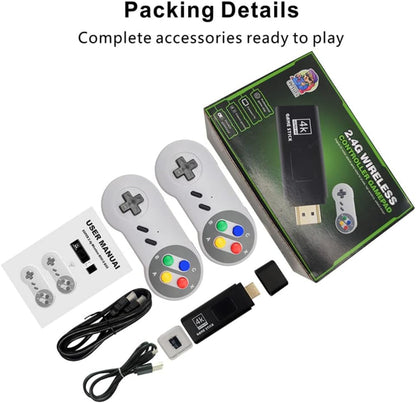 M15 Video Game Retro 4K 64G with 10,000 Games, HD Display, 32 bit Video Game Stick for SFC/GBA/FC/MD, Classic Retro Video Game