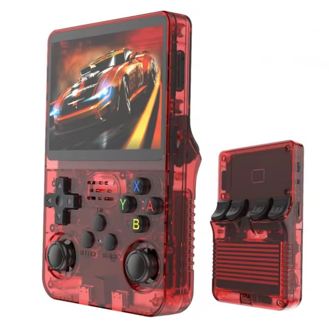 R36S Video Game Handheld Console, Built-in 64GB TF Card, 3.5 Inch IPS Screen, Retro Linux System, Support 15000+ Classic Games, 2.4G Wireless Gamepad, TV, Monitor Connection