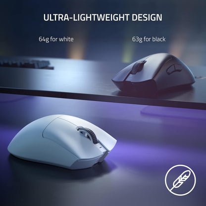 Razer DeathAdder V3 Pro Wireless Gaming Mouse: 63g Ultra Lightweight - Focus Pro 30K Optical Sensor - Fast Optical Switches Gen-3 RAZER