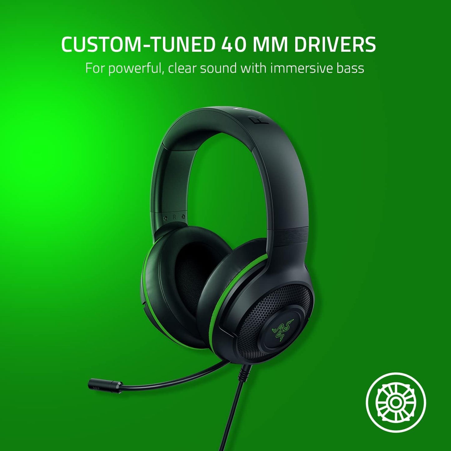 Razer Kraken X Ultralight Gaming Wired Headset, 7.1 Surround Sound RAZER
