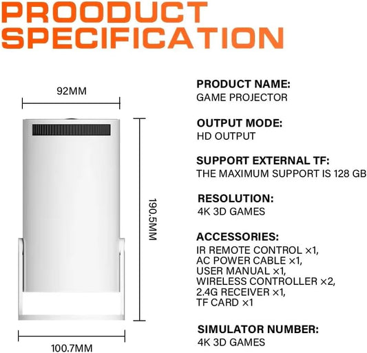 Retro Video Game Consoles Mini Portable Intelligent Projector Home with android TV