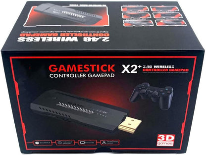 X2 Plus 4K HD Retro Game Stick, Home Video Game Console with 2 Wireless Controllers, HDMI Output, 30000+ Built-in Games