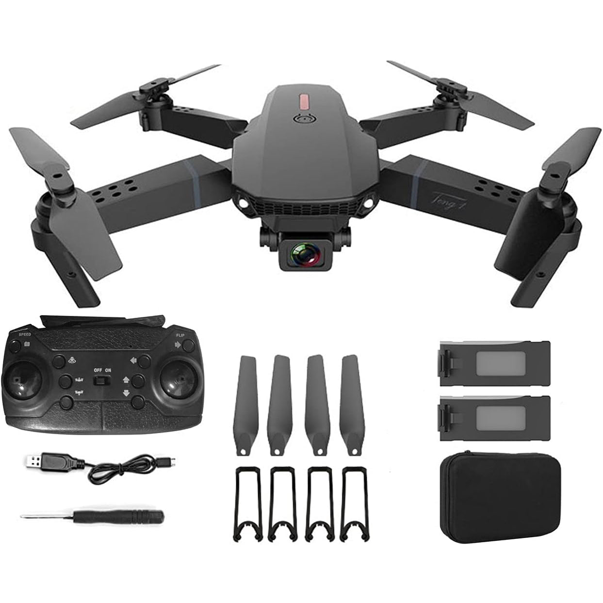 E88 Pro Drone 4k With High Definition Camera WiFi Foldable Drone 2.4G 6 Axis RC Altitude Hold - Black gametricks