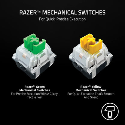 Razer BlackWidow V3 Mini HyperSpeed 65% Wireless Mechanical Gaming Keyboard:HyperSpeed Technology_Yellow Switches RAZER