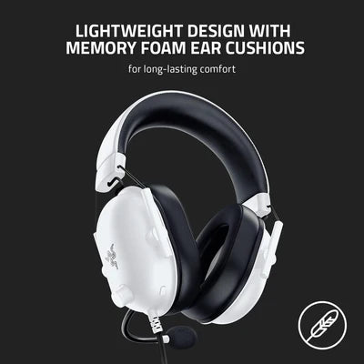 Razer BlackShark V2 X Gaming Headset: 7.1 Surround Sound - White RAZER