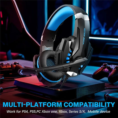 KOTION EACH G9000 Pro LED Light Gaming Headset Wired Over-Ear PC Headphone with Microphone - Blue