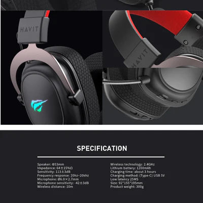 Havit H2002G 2.4GHz Wireless Gaming Headset For PC & PS4 HAVIT