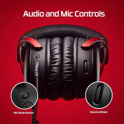 HyperX Cloud III – Wired Gaming Headset, PC, PS5, Xbox Series X|S, Angled 53mm Drivers, DTS Spatial Audio, Memory Foam, Durable Frame, Ultra-Clear 10mm Mic, USB-C, USB-A, 3.5mm – Black/Red HYPERX