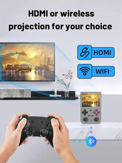 Anbernic RG353V Handheld Game Console , Dual OS Android 11 and Linux System Support 5G WiFi 4.2 Bluetooth Moonlight Streaming HDMI Output Built-in 64G SD Card 4452 Games Anbernic