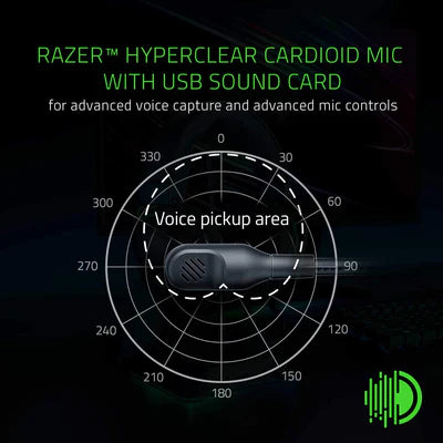 Razer BlackShark V2 With USB Sound Card - THX 7.1 Spatial Surround Sound RAZER