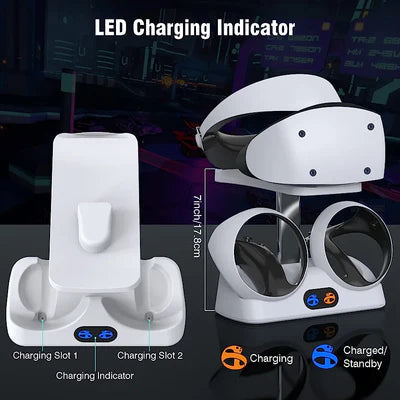 Dobe PS VR2 Controllers Charging Station with Led Indicator & VR Headset Display Stand DOBE