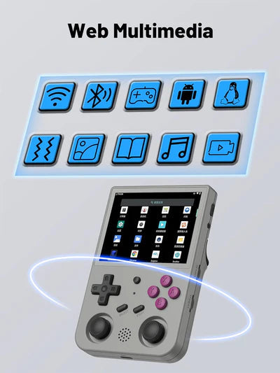 Anbernic RG353V Handheld Game Console , Dual OS Android 11 and Linux System Support 5G WiFi 4.2 Bluetooth Moonlight Streaming HDMI Output Built-in 64G SD Card 4452 Games Anbernic