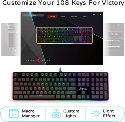 Royal Kludge RK918 Wired Mechanical Keyboard 108 Keys