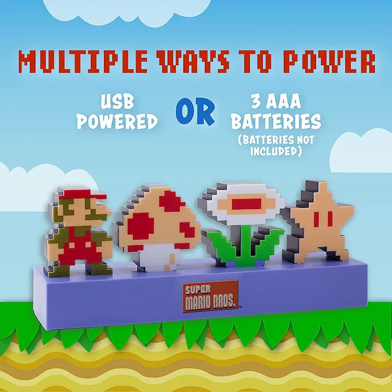 Super Mario Bros Icons Light, Decorative Light Up Figure IPLAY