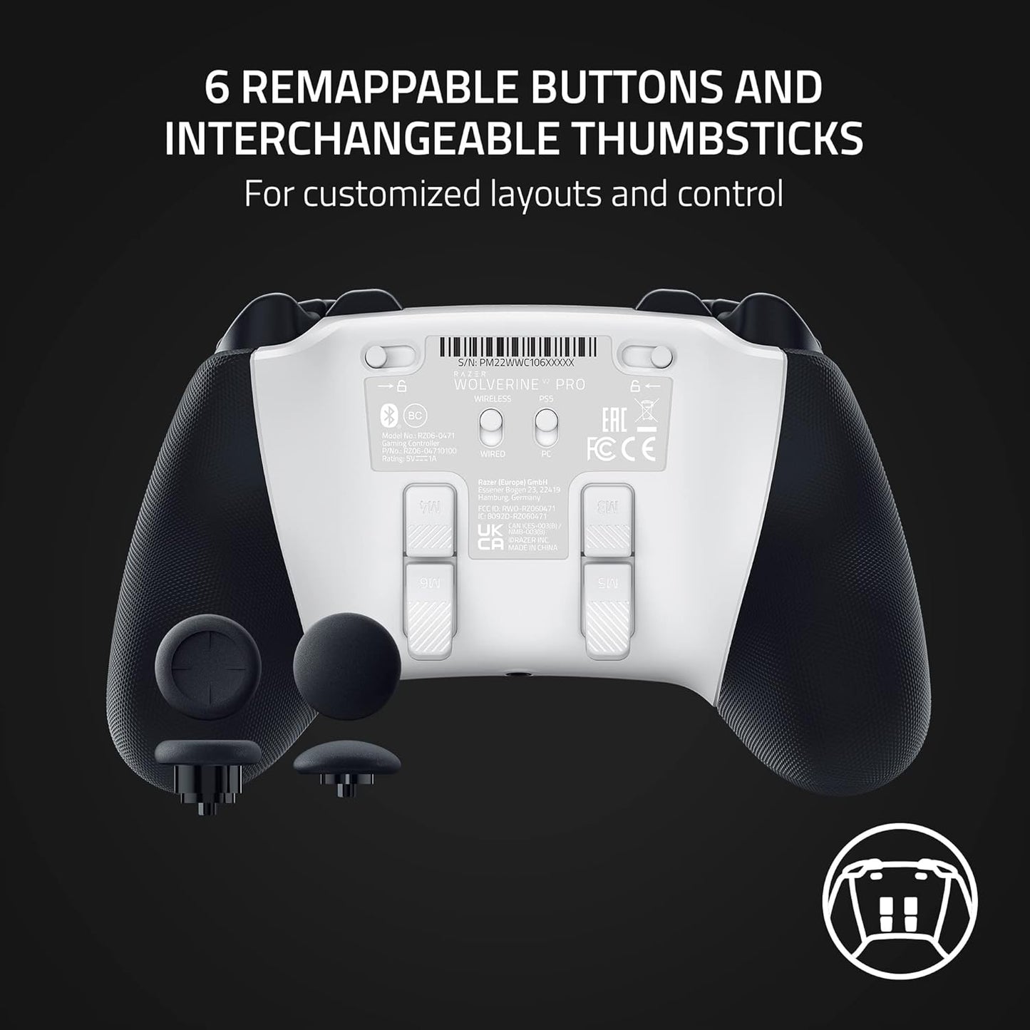 Razer Wolverine V2 Pro Wireless Gaming Controller for PlayStation 5 / PS5 PC: HyperSpeed Wireless - Mecha-Tactile Action Buttons - 8-Way Microswitch D-Pad RAZER