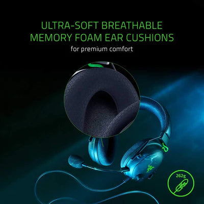Razer BlackShark V2 With USB Sound Card - THX 7.1 Spatial Surround Sound RAZER