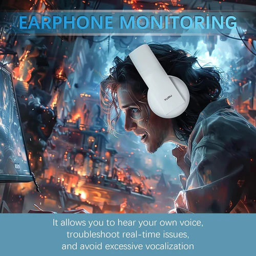 KUGU Multi-Plalform 3D Wireless Gaming Headset with 7.1 Virtual Surround Sound & Internal Microphone, For PS5, PS4, PC, Switch, and Bluetooth devices - White KUGU
