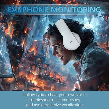 KUGU Multi-Plalform 3D Wireless Gaming Headset with 7.1 Virtual Surround Sound & Internal Microphone, For PS5, PS4, PC, Switch, and Bluetooth devices - White KUGU