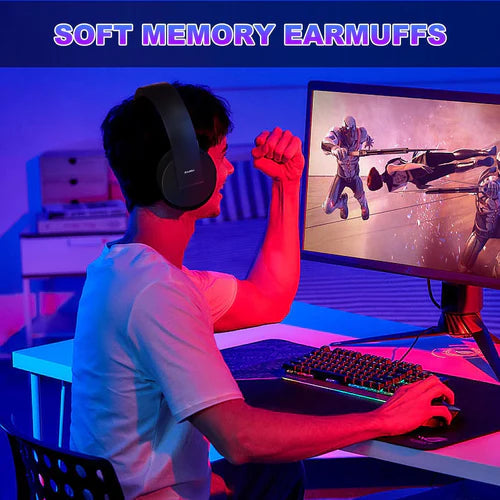 KUGU Multi-Plalform 3D Wireless Gaming Headset with 7.1 Virtual Surround Sound & Internal Microphone, For PS5, PS4, PC, Switch, and Bluetooth devices - Black KUGU
