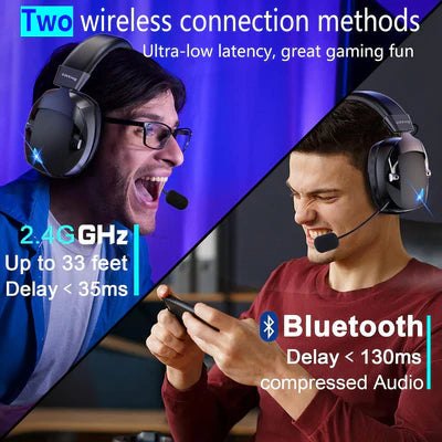 BL100 Pro Wireless Gaming Headset with Noise Cancelling Microphone,Triple Mode, 2.4G+ Bluetooth+ Wired Gaming Headphones, Suitable for PC, PS4, PS5, Smart Phone, Mac GIKKING