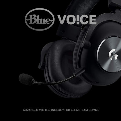 Logitech G Pro X Wired Gaming Headset: Blue VO!CE Detachable Boom Mic, DTS 7.1 surround LOGITECH