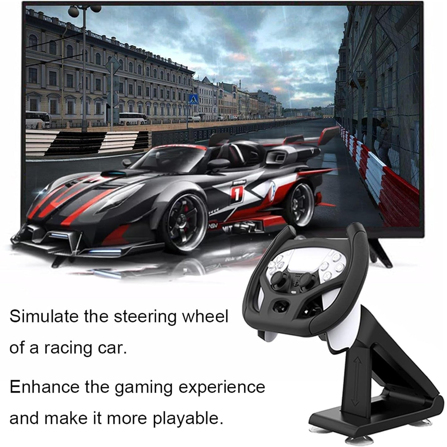 PS5 Gaming Racing Wheel for PS5/PS5 Elite Controllers