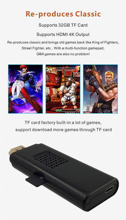 M15 Video Game Retro 4K 64G with 10,000 Games, HD Display, 32 bit Video Game Stick for SFC/GBA/FC/MD, Classic Retro Video Game