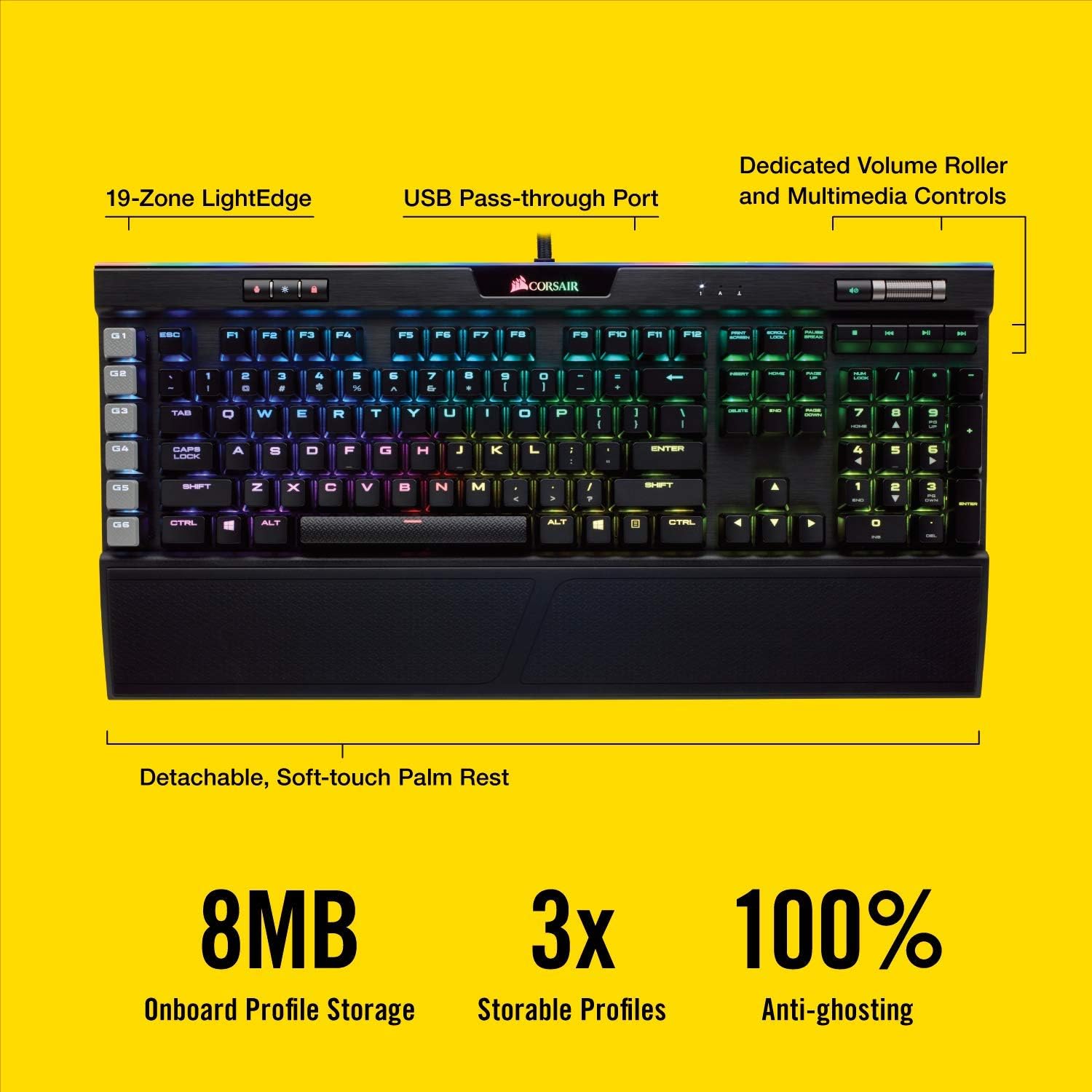 Corsair K95 Platinum RGB Mechanical USB Gaming Keyboard CORSAIR