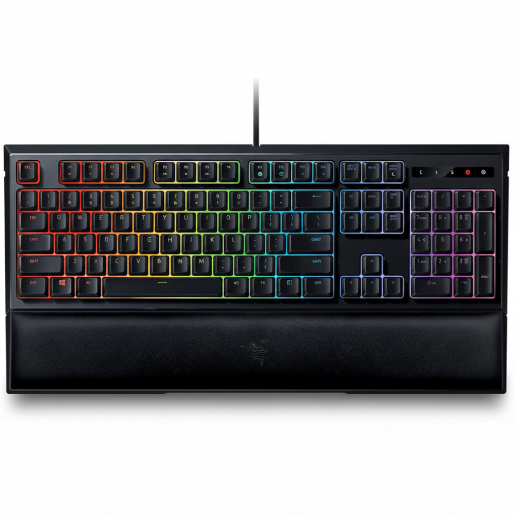 Razer Ornata Chroma Revolutionary Mecha-Membrane RGB Gaming Keyboard with Individually Backlit Mid-Height Keys Wrist Rest RAZER